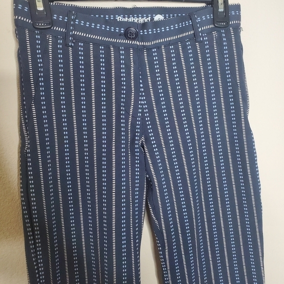 Betabrand Navy Blue Striped Bootcut Flared Ponte Career Yoga Trouser Dress Pants - Picture 4 of 9